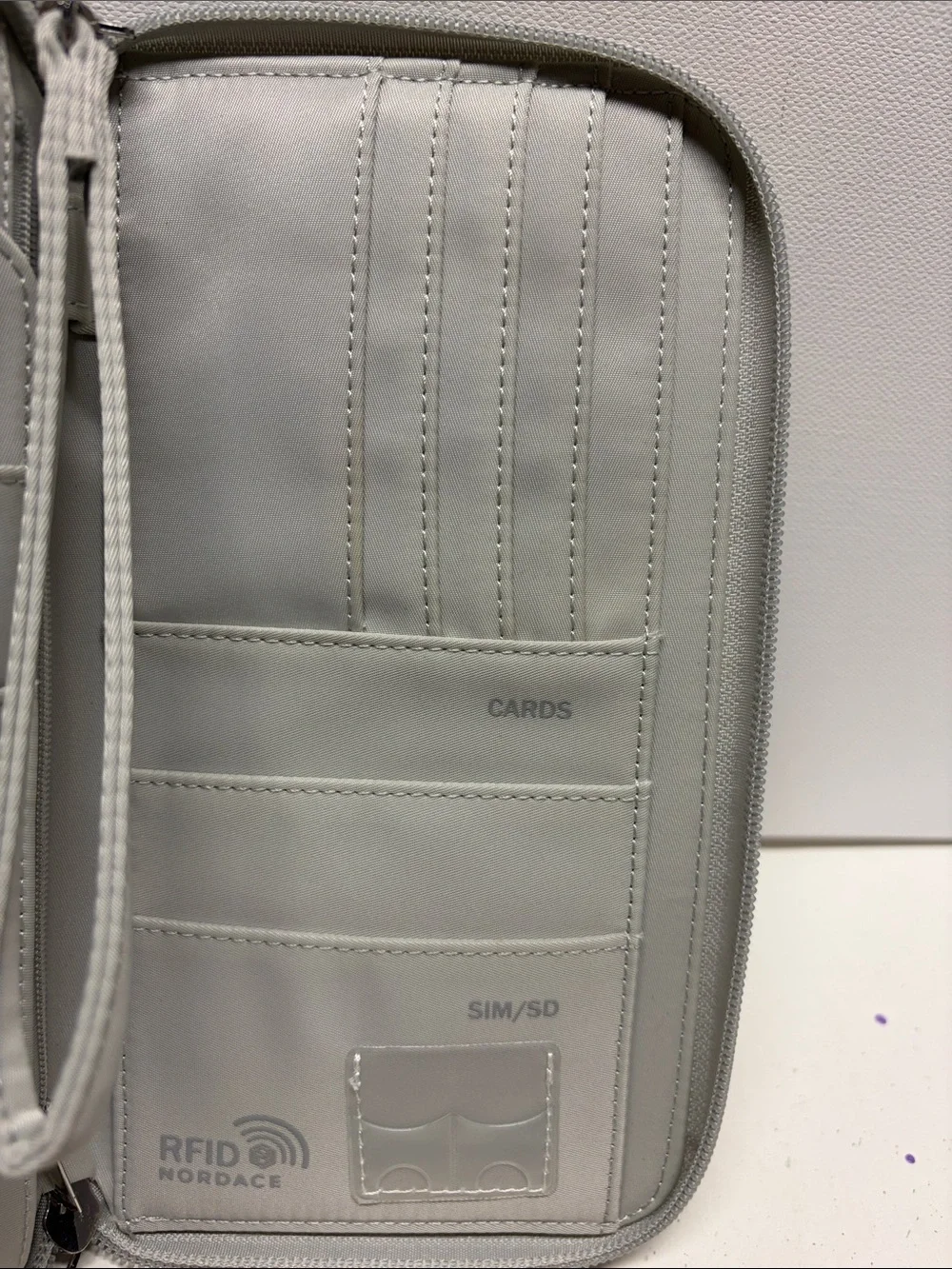 Nordace Siena II Light Gray Zip-Around Travel Wallet